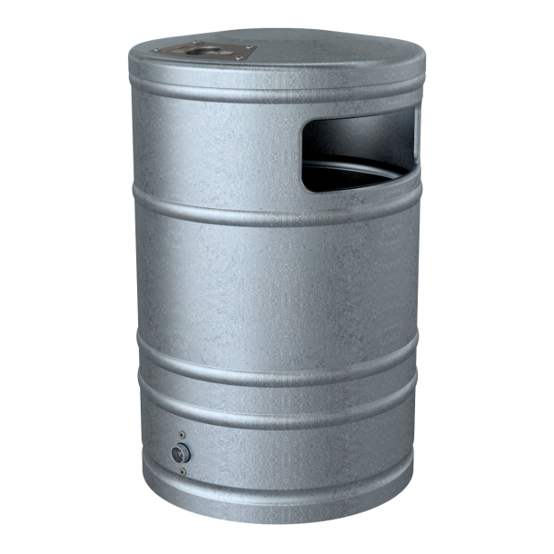 Litter bin 40l, with ash tray | hot dipped galvanized | without standingpost